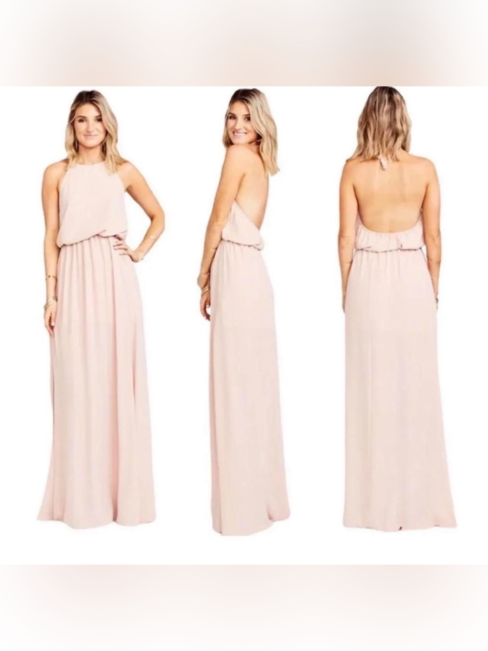 Show Me Your MuMu Blush Halter Backless Maxi Dress